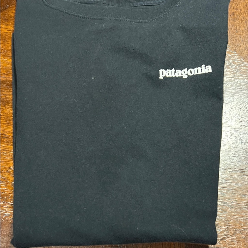 Patagonia Black Tee with White Logo